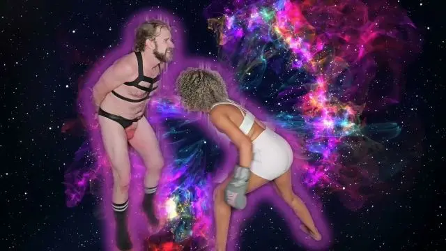Poster: Ballbusting Bianca: ballbusting fendom - Cosmic Collision: Ball Boxing Edition with Ballbusting Bianca