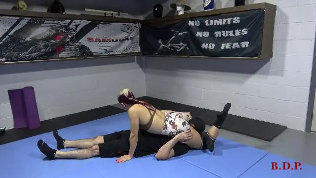 Poster: Bay Dojo Productions: mixed wrestling femdom - Lucky 13 Demonstration: Scarlet Web