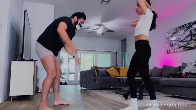 Poster: BeastyBusted: dominatrix kicks balls - Miss Mia's HARD Ballbusting And Teasing in Boots And Socks!