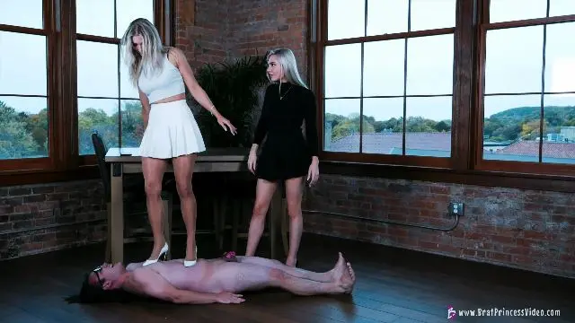 Poster: Brat Princess 2: stomach trampling - Amber and Scarlet - Screams and Smiles from High Heel Trample SLOW MOTION VERSION