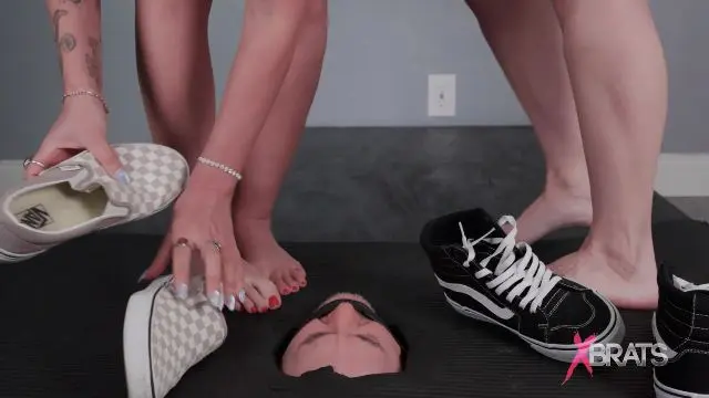 Poster: Bratty Foot Girls: foot feet mistress - MJ Babii And Amethyst - REAL Stink 74