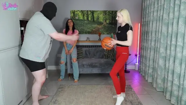 Poster: Girls in Charge: femdom chastity ballbusting - Basket Ballbusting - Alika, Anya