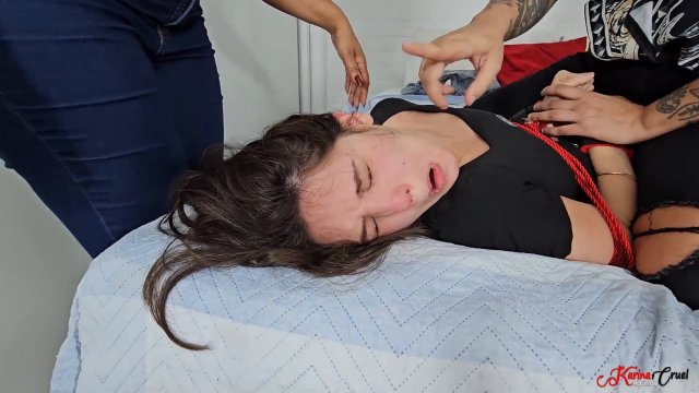 Poster: KARINA CRUEL FACESITTING Veronica Lins - DOUBLE FACESITTING BONDAGE JEANS CHARGE CONTINUATION - FULL VERSION - NEW JANUARY 2026