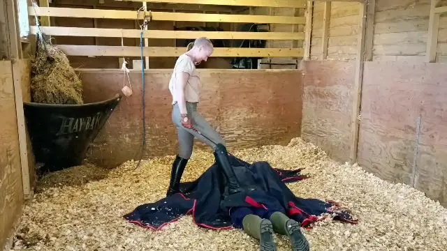 Poster: Madam M: mistress brutal whipping - Cropped, Crushed, Wrangled and Rolled, trampled, humiliated, and discarded in extreme stable discipline.