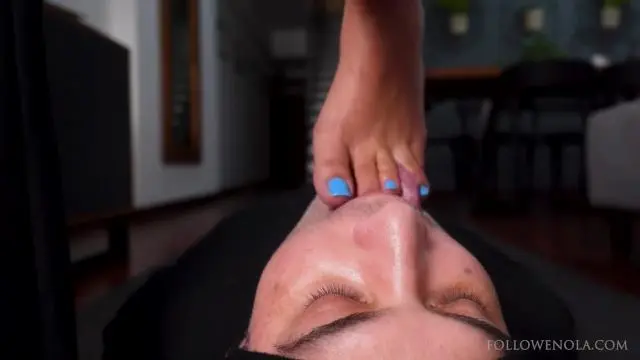 Poster: Mistress Enola: mistress foot domination - Toe Jam Humiliation - Toe jam feeding, toes and soles licking and foot gagging game