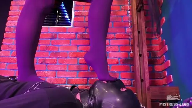 Poster: Mistress Legs: high boots trample - Face Standing And Foot Gagging In Opaque Purple Pantyhose Poster: Mistress Legs: high boots trample - Face Standing And Foot Gagging In Opaque Purple Pantyhose