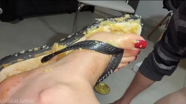 Poster: Mistress Lohan: femdom chastity feet - This Is How Your Step-father Is Fed