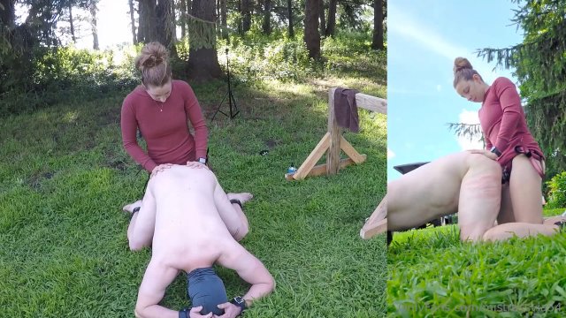 Poster: Mistressvia54 young goddess strapon - Split View Fucking My Whore Out Back