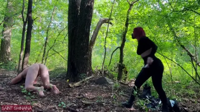 Poster: Saint Shinaina: mistress caning man - Whipping In The Woods Poster: Saint Shinaina: mistress caning man - Whipping In The Woods