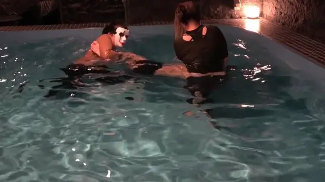 Poster: cruel JP woman: femdom scissoring - POOL FIGHT