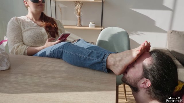 Poster: mellemfootfetish Feet On Face - Teasing Under the Table to Face Full of My Perfect Feet